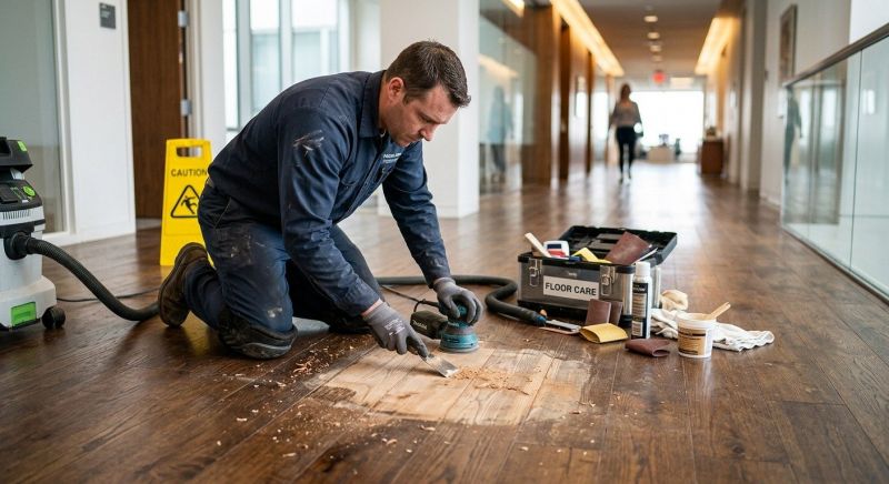 Our team working on Wood Floor Service projects in Ozaukee County, WI
