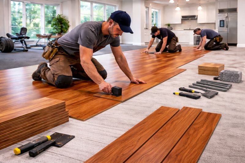 Cherry Floor Installation in Hartland, WI