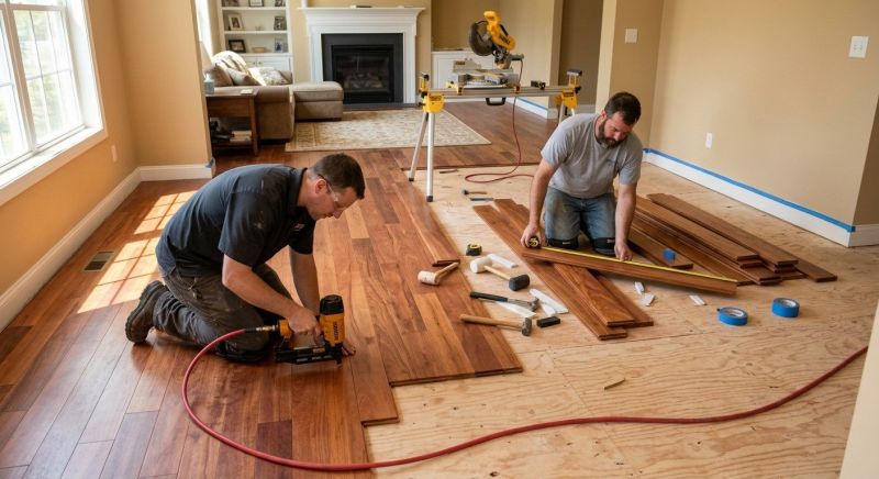 Cherry Floor Installation in Hartland, WI