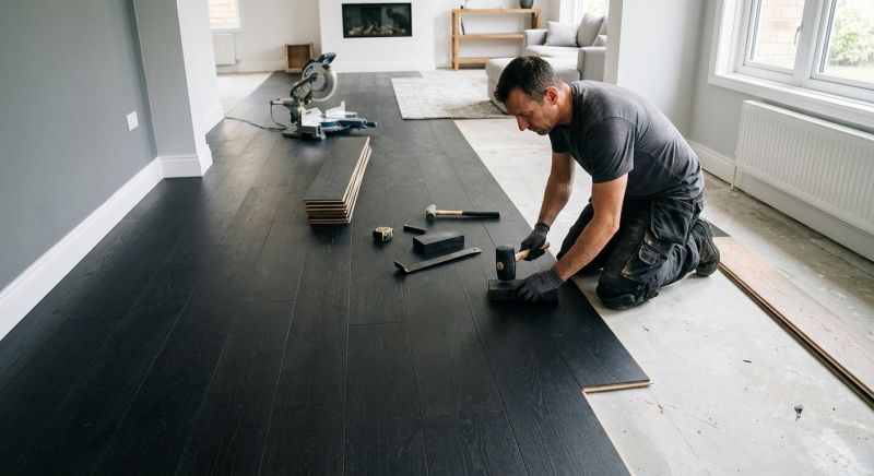 Dark Wood Floor Installation in Ozaukee County, WI