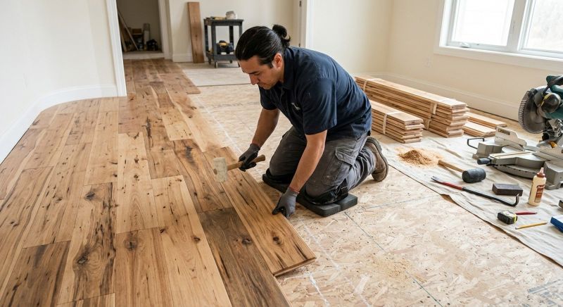 Hickory Floor Installation in Ozaukee County, WI