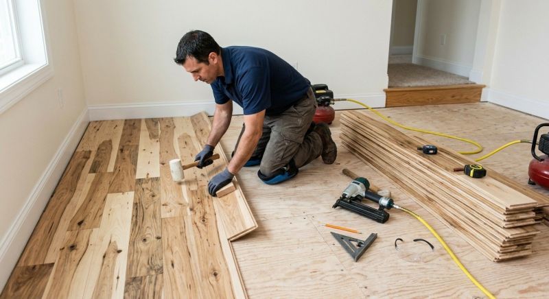 Hickory Floor Installation in Ozaukee County, WI
