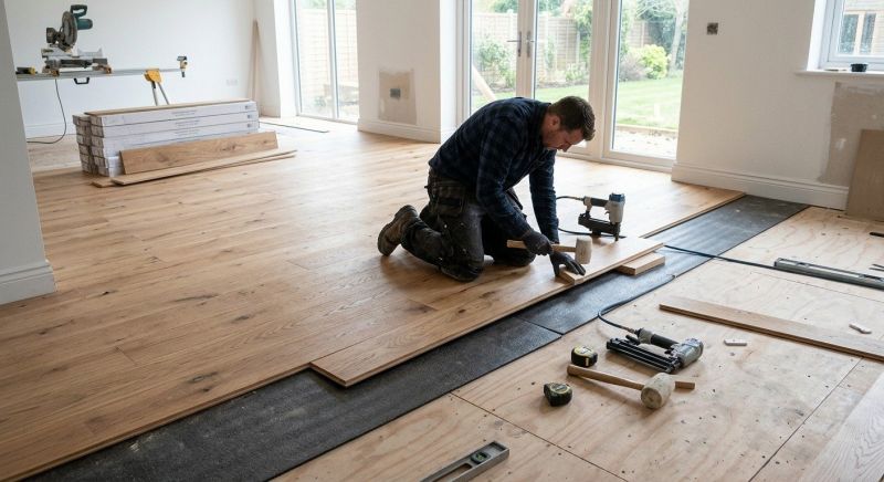 Oak Floor Installation in Belgium, WI