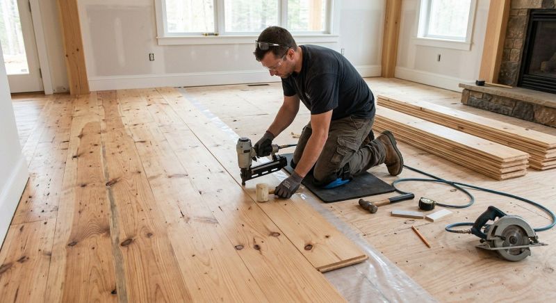 Pine Floor Installation in Ozaukee County, WI